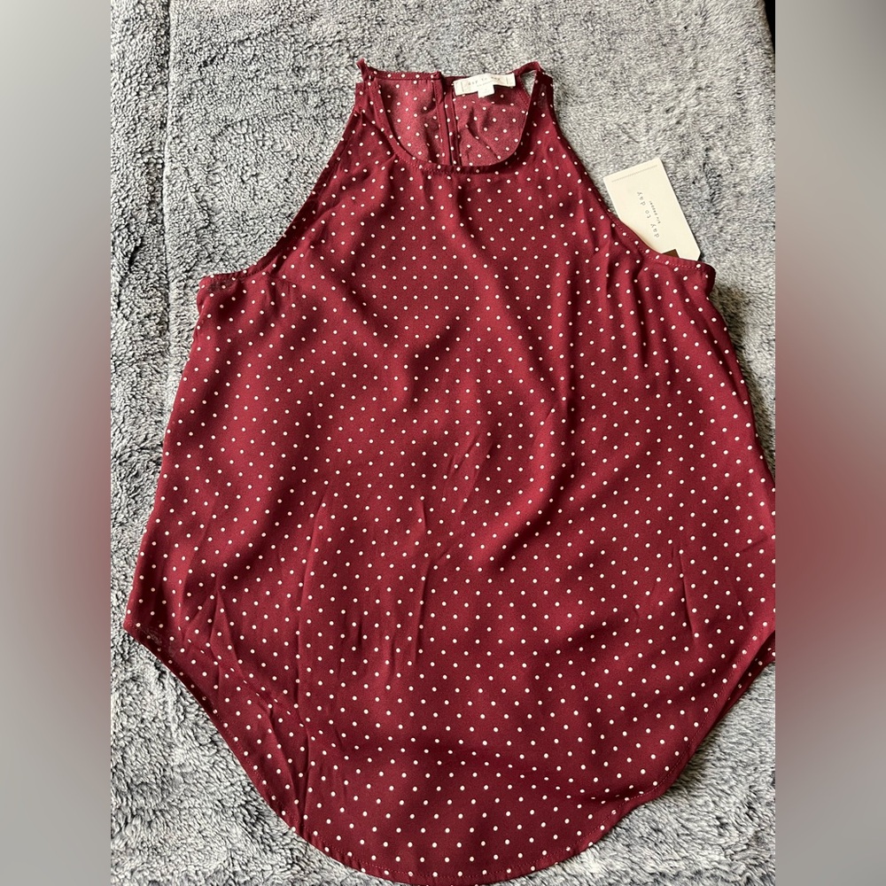 Elegant Burgundy Polka Dot Blouse
